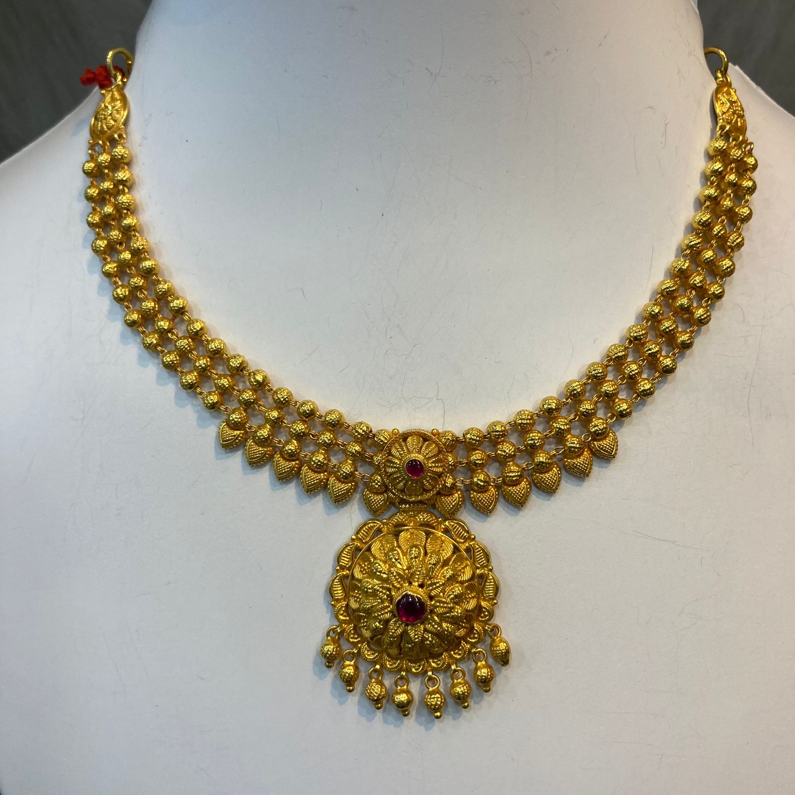 916 Gold Designer Short Necklace