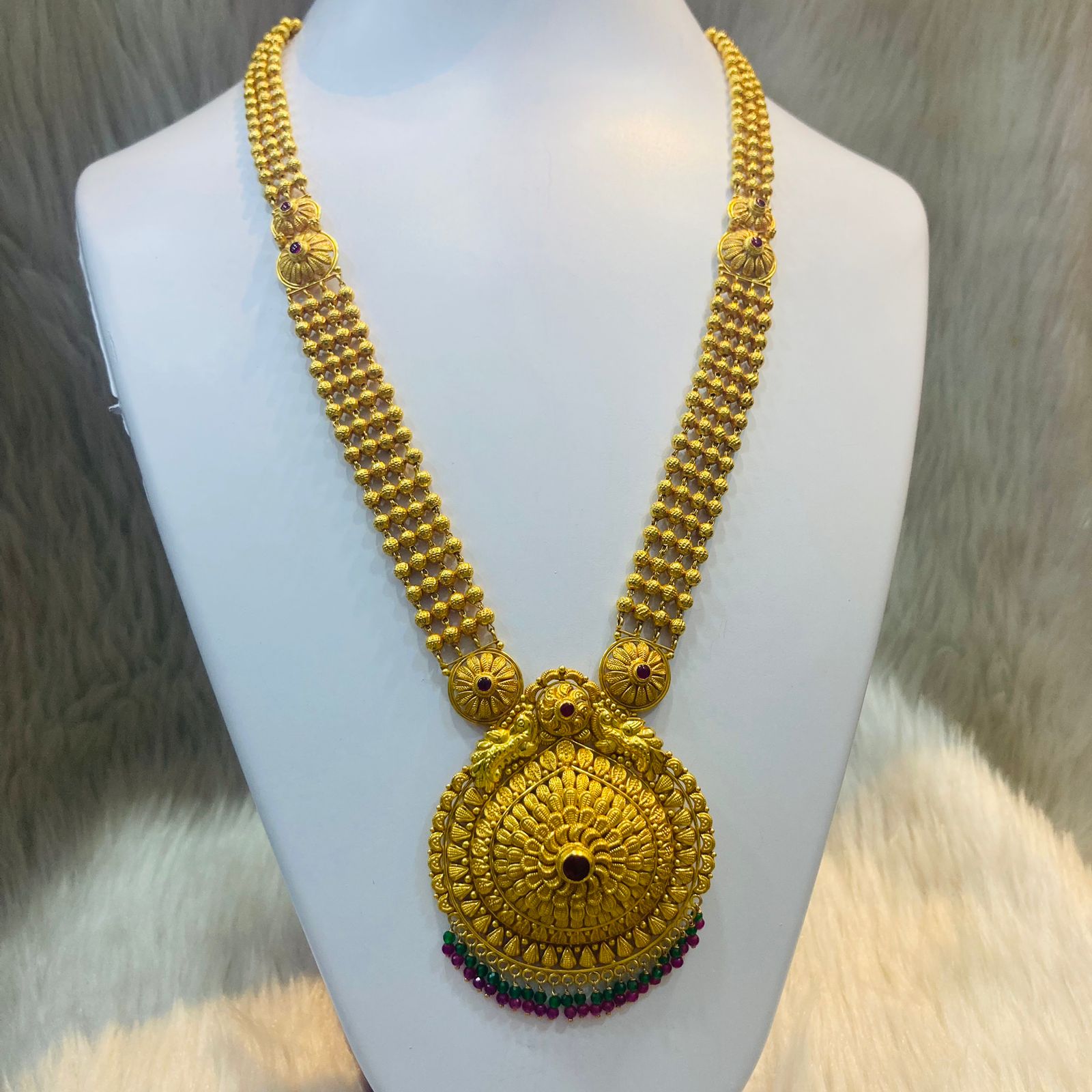 916 Gold Temple Long Necklace