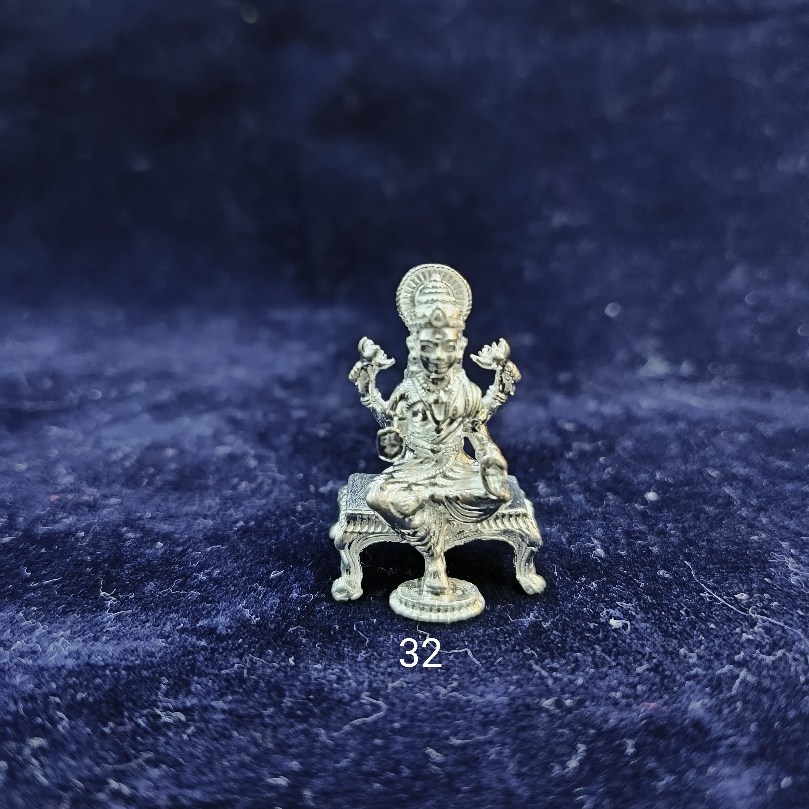 Silver Mahalaxmi Chaurang Idol