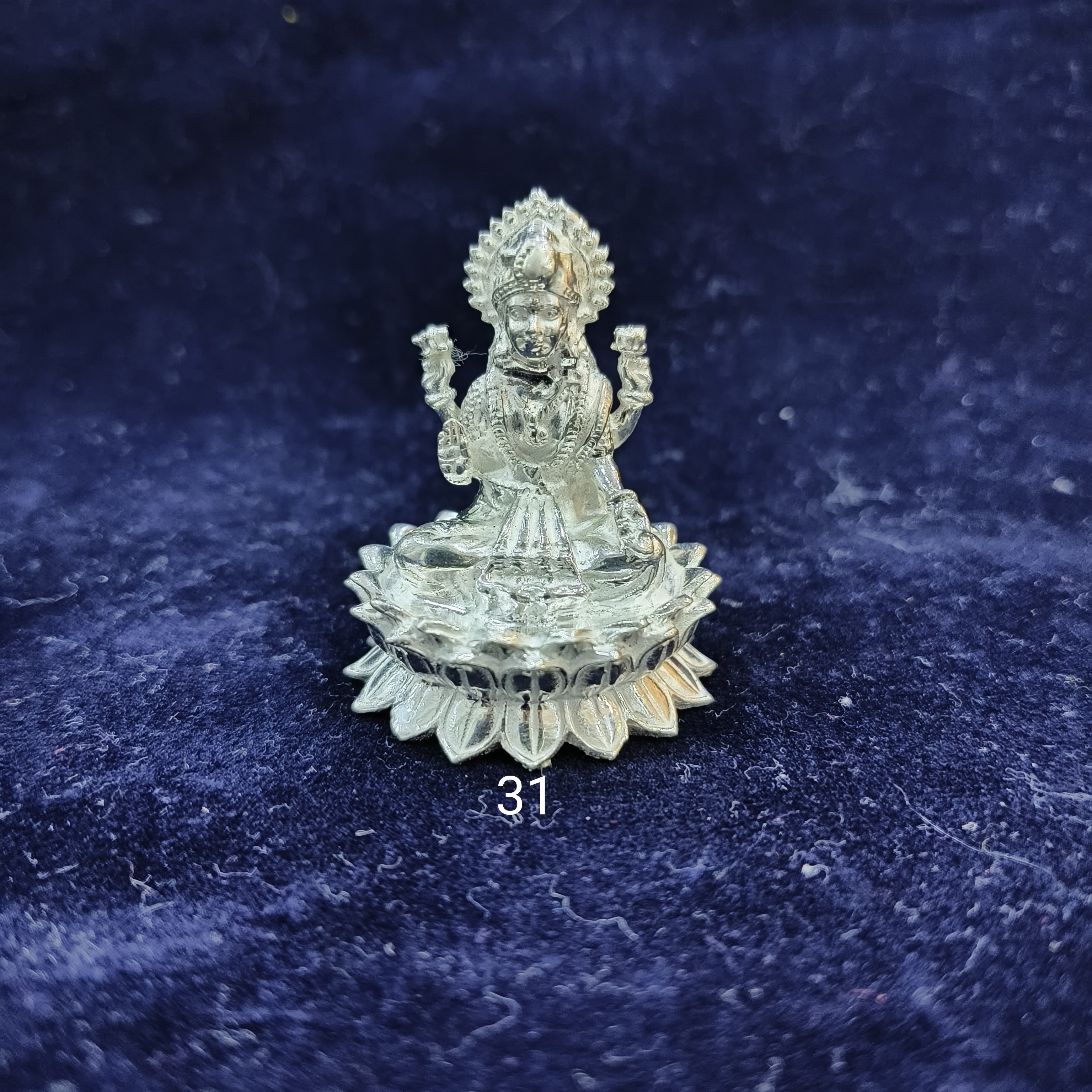 Silver Mahalaxmi Kamal Idol