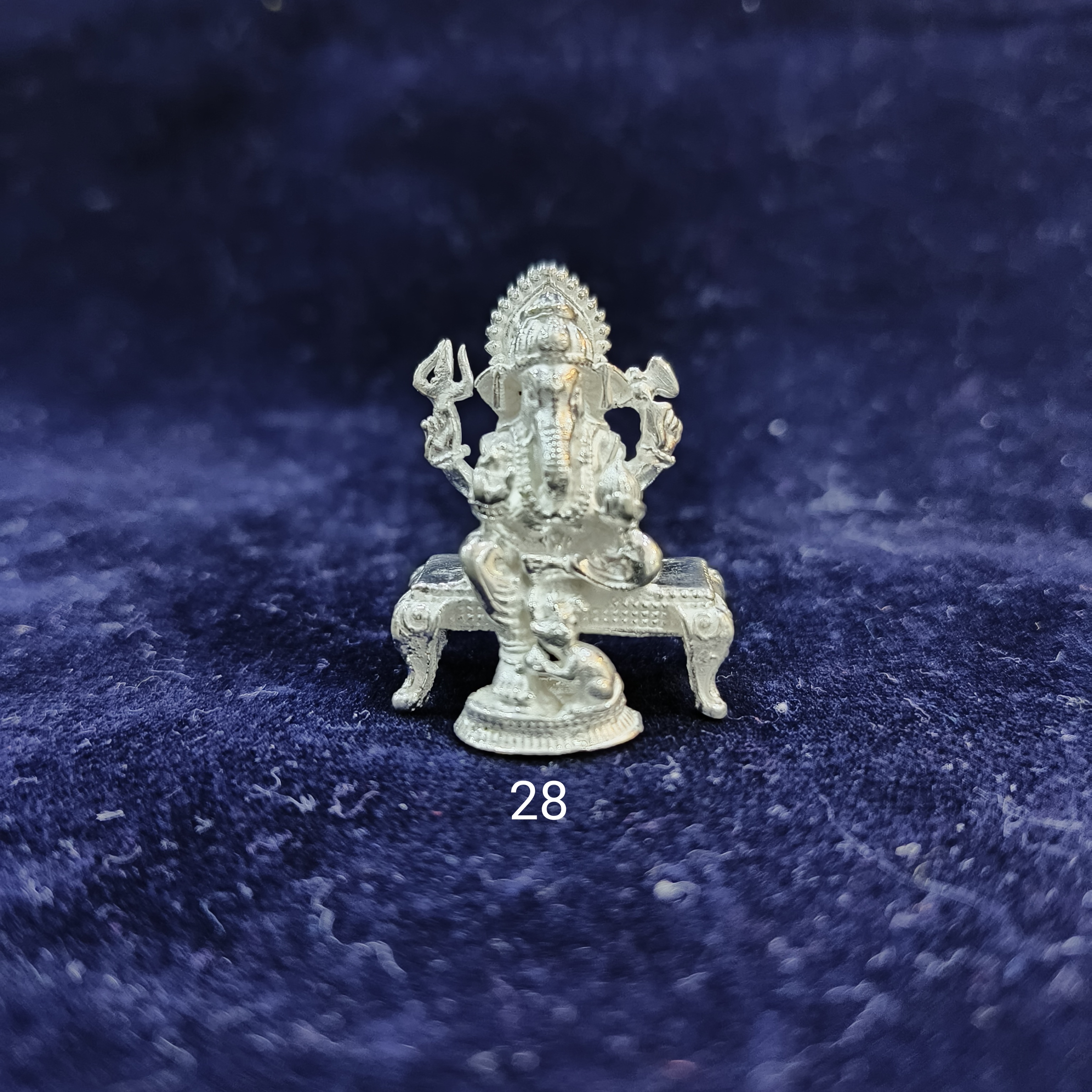 925 silver ganpati chaurang idol