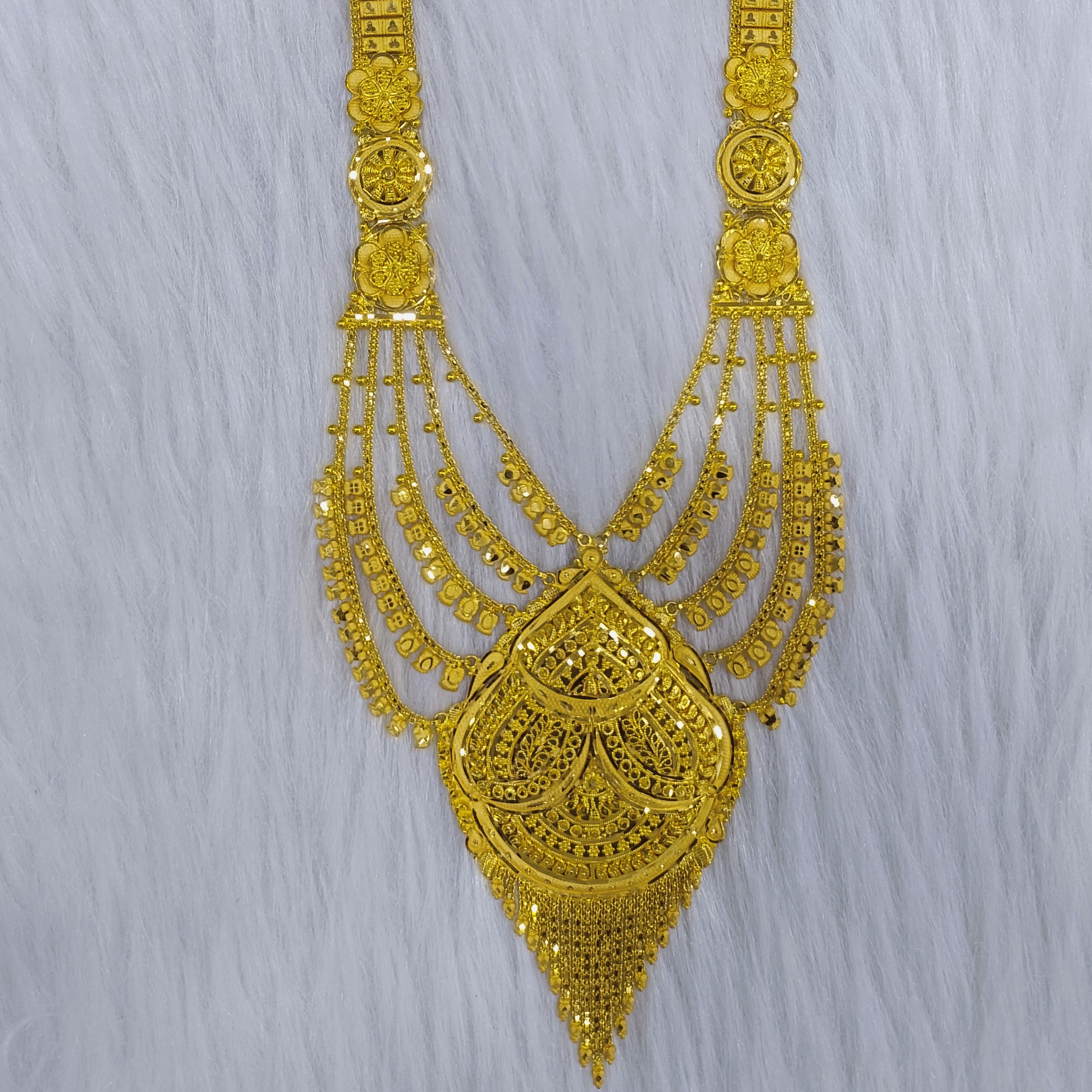22k gold long bridal necklace