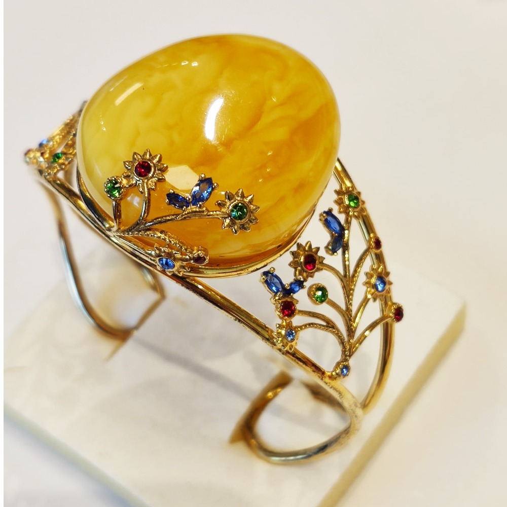 Amber Stone Ladies Ring