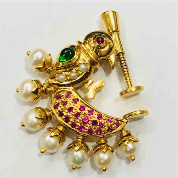 Moti Stone peacock Nosepin