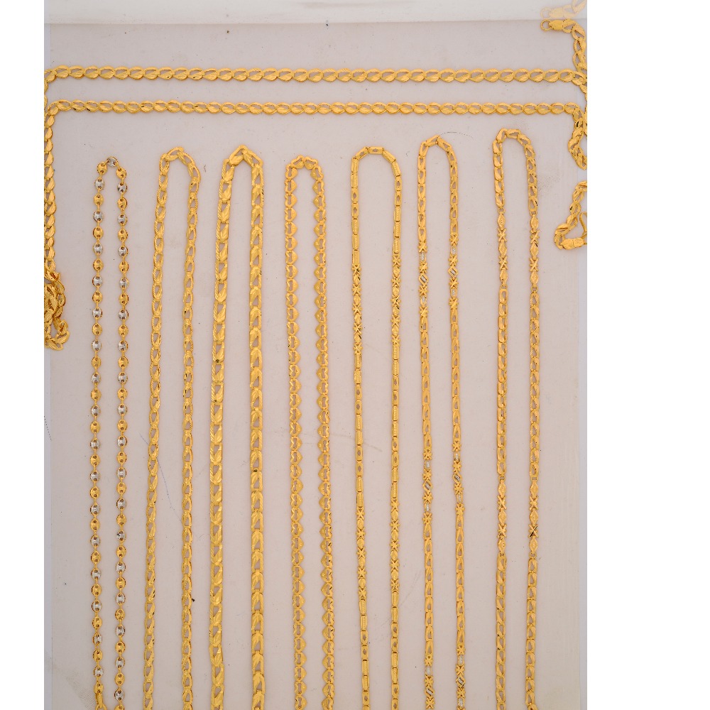 22KT hallmarked fancy cutting Chain SC-C009