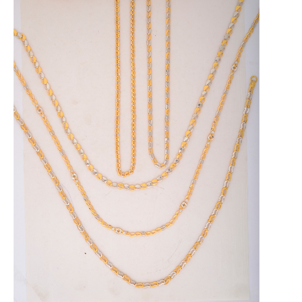 22KT hallmarked fancy cutting Chain SC-C002
