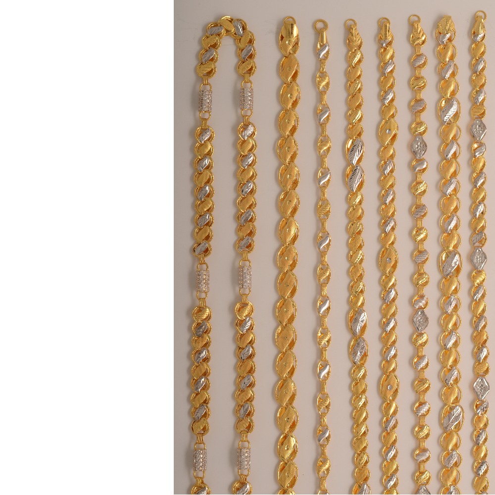 22C hallmarked fancy lotus Chain