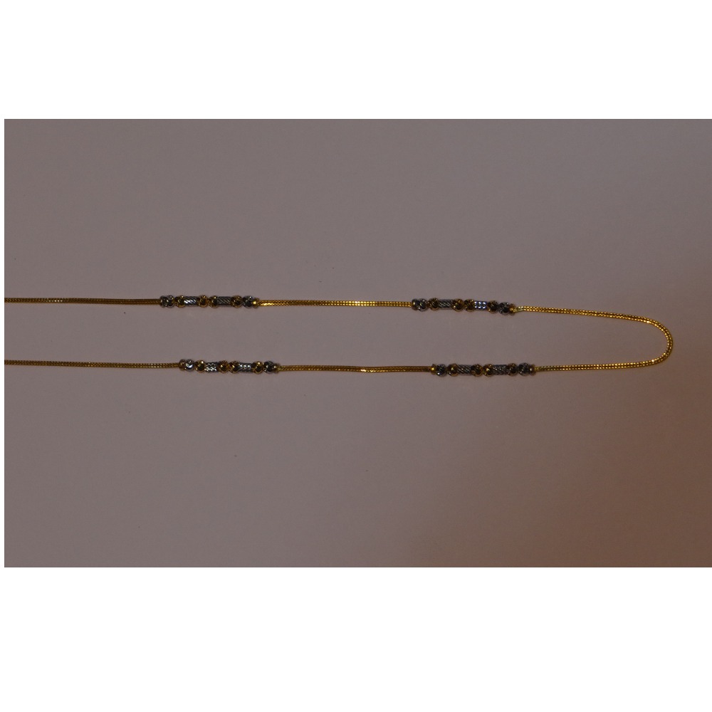22KT Gold Antique Rhodium Chain