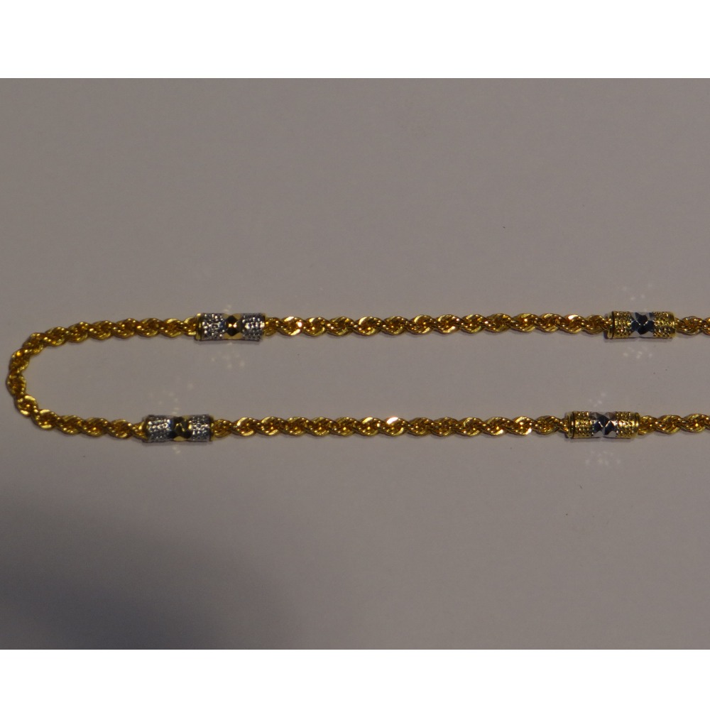 91.6 Gold Fancy Rhodium Chain