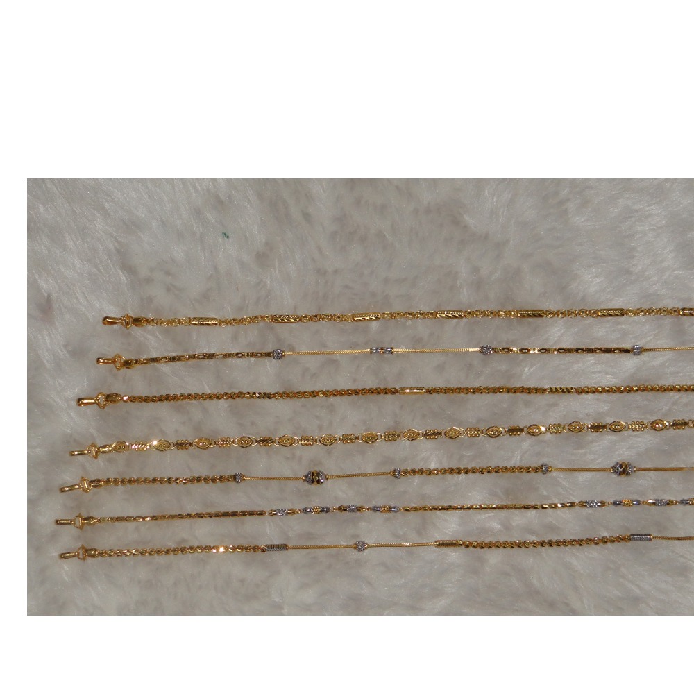 22KT Fancy Gold Light Weight Chain Designs