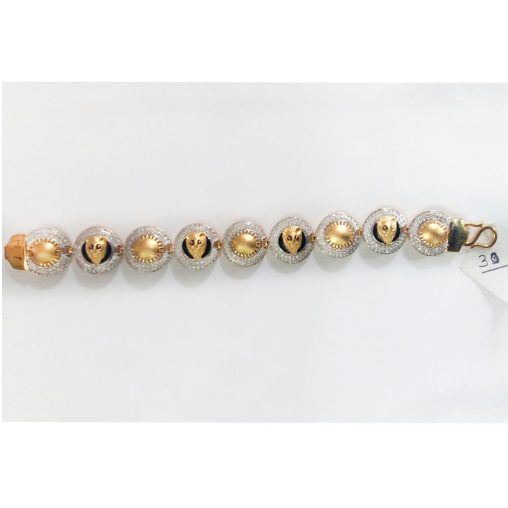 916 Gold Fancy Lion Design Gents Bracelet