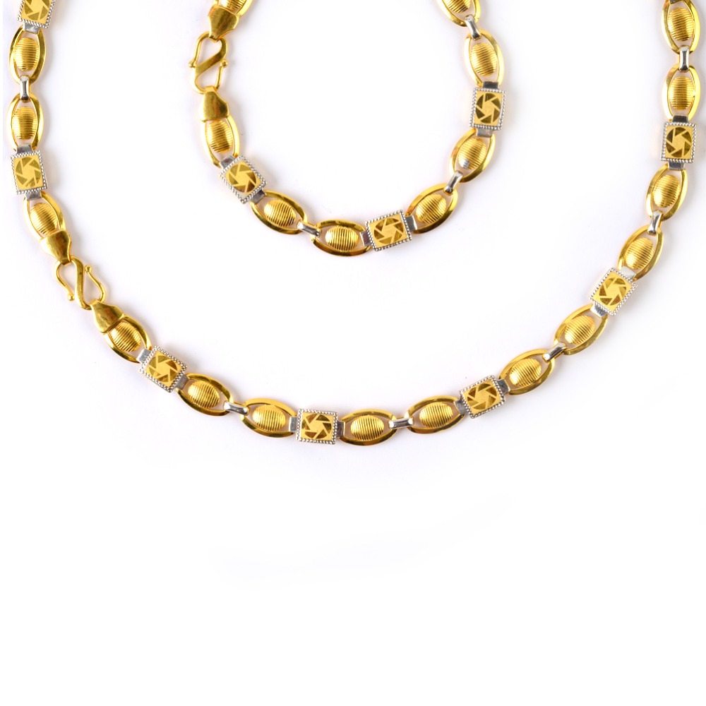 916 Gold Designer Casting Gents Chain