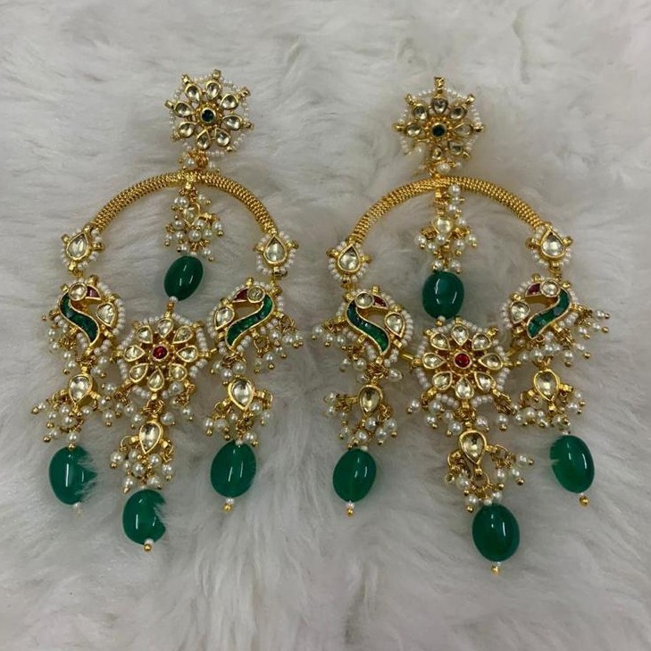 Designer Green Pearl Earrings