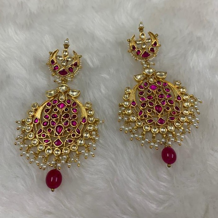 attractive Pink Stone Imitation Earrings