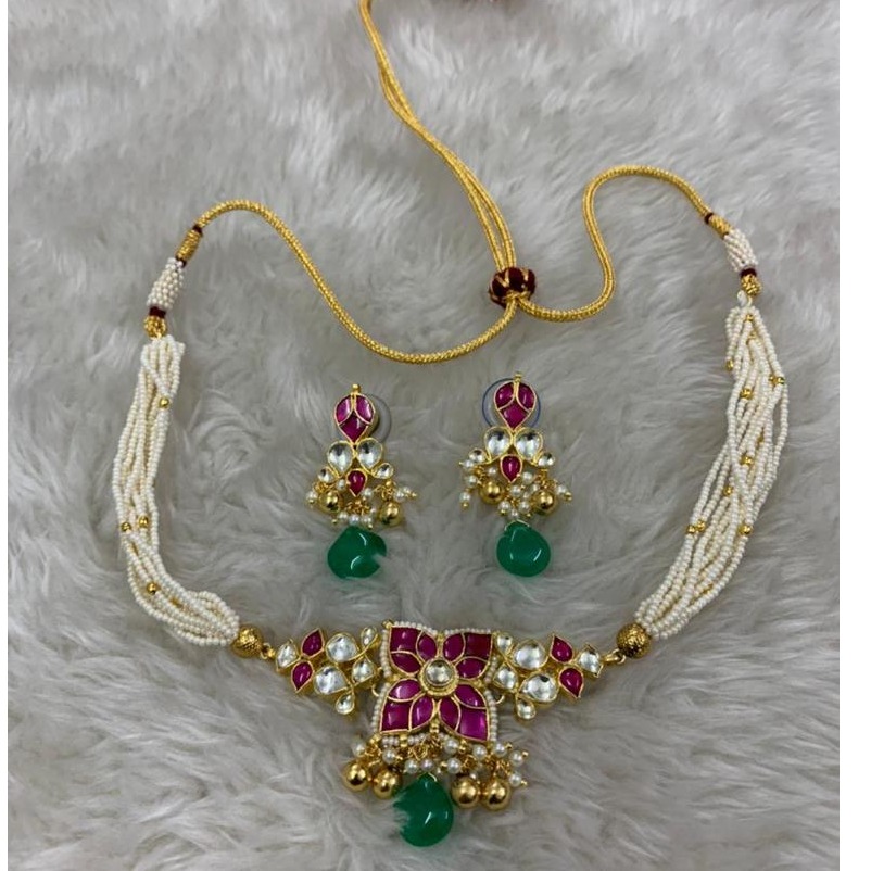 classic white moti rani Artificial  necklace set