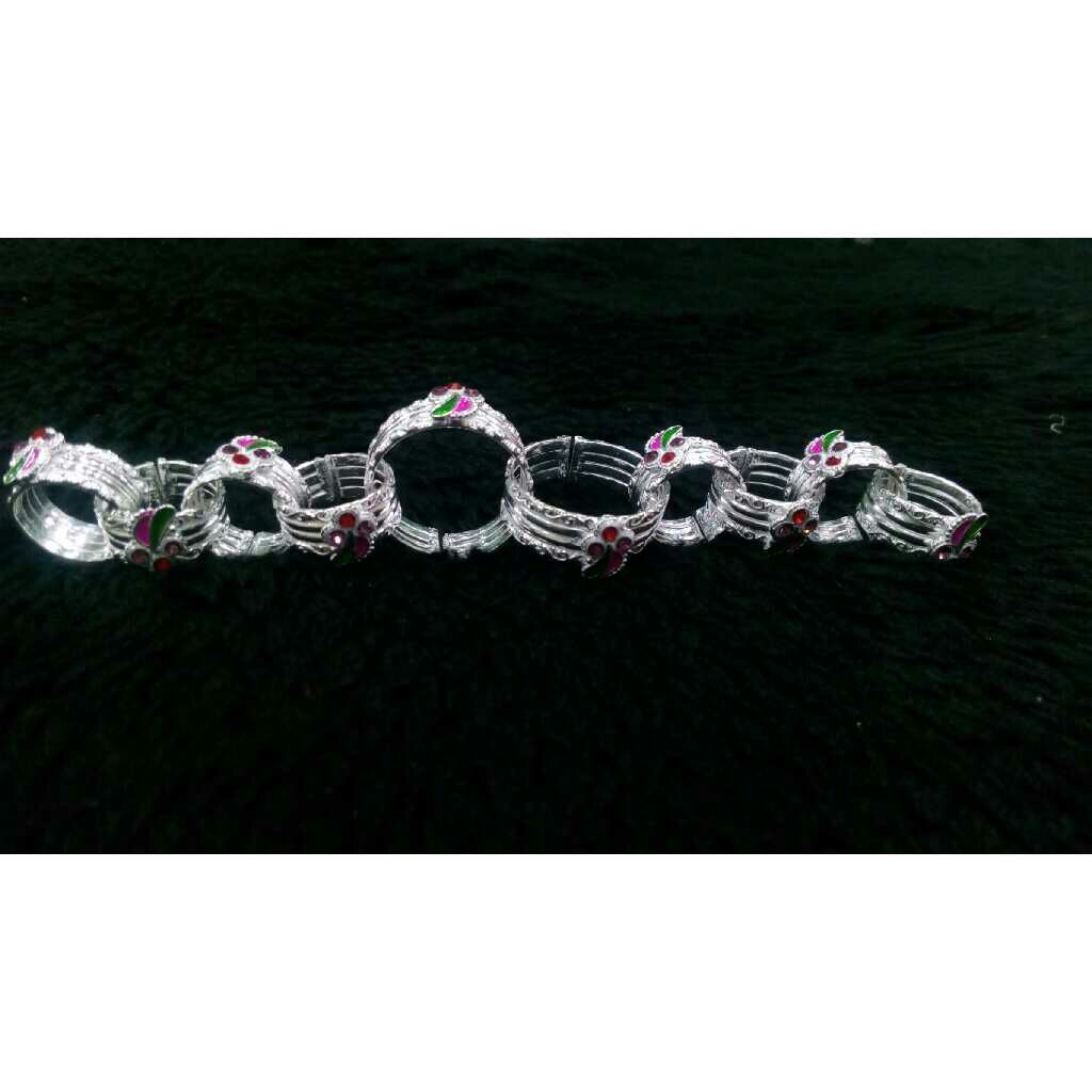 Fancy Silver Toe Ring 5 Finger Set