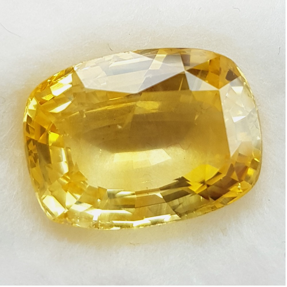 12 carat cushion natural yellow-sapphire pukhraj