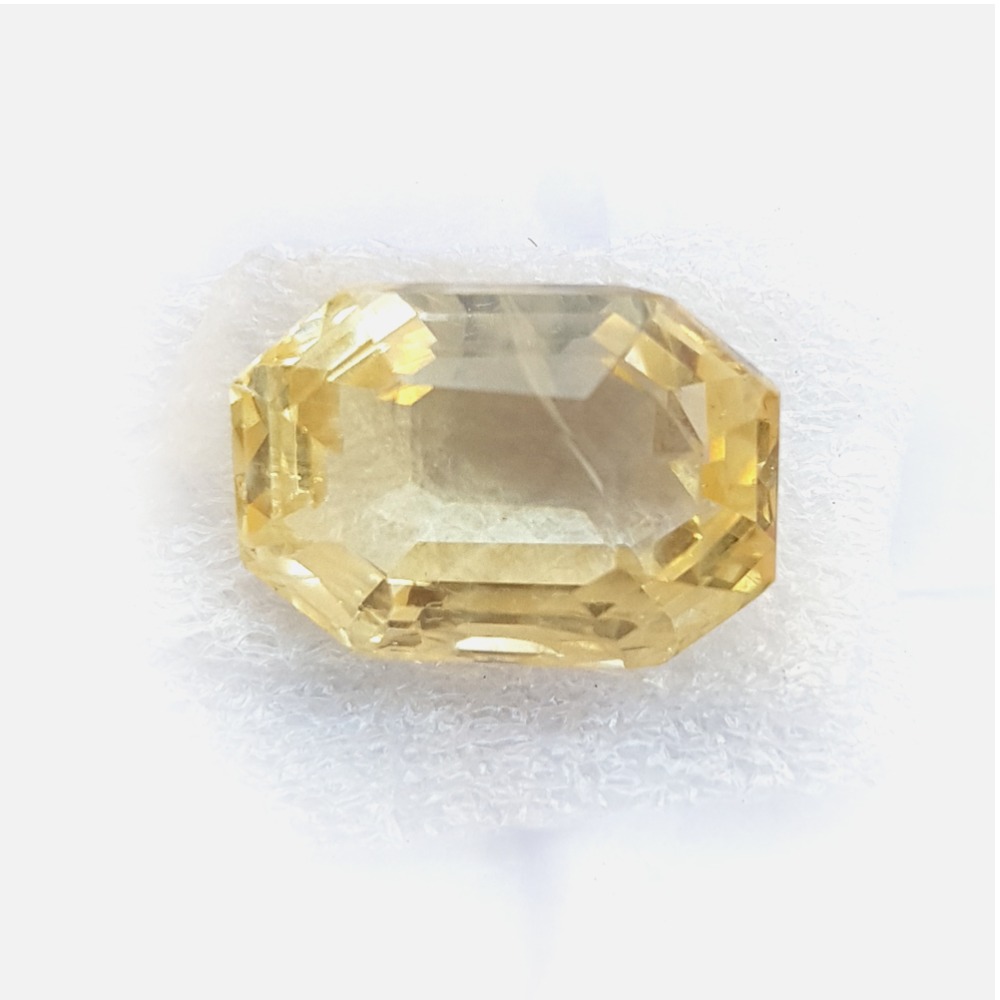10.18 carat cushion yellow-sapphire pukhraj