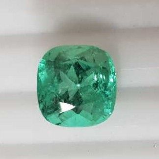 6.77ct cushion green emerald-panna
