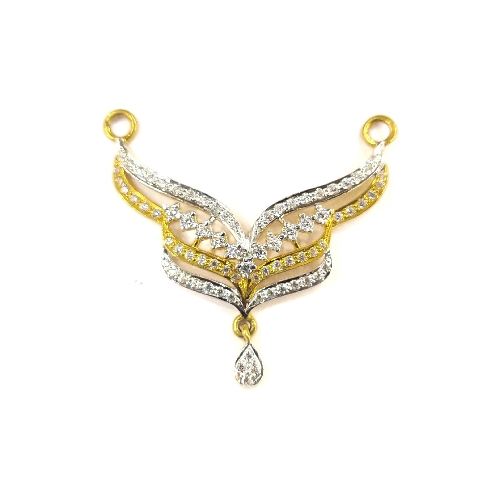 916 GOLD CERTIFIED FANCY LADIES DAIMOND MANGALSUTRA PENDANT