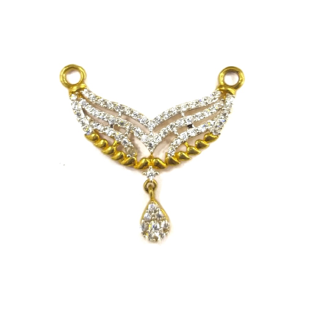 916 GOLD CERTIFIED FANCY LADIES DAIMOND MANGALSUTRA PENDANT