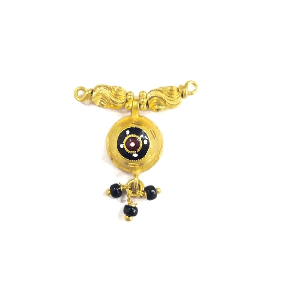 916 GOLD CERTIFIED PLAIN LADIES ROUND MANGALSUTRA PENDANT