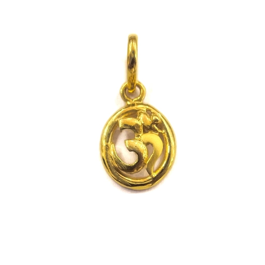 916 GOLD CERTIFIED FANCY OM PENDENT