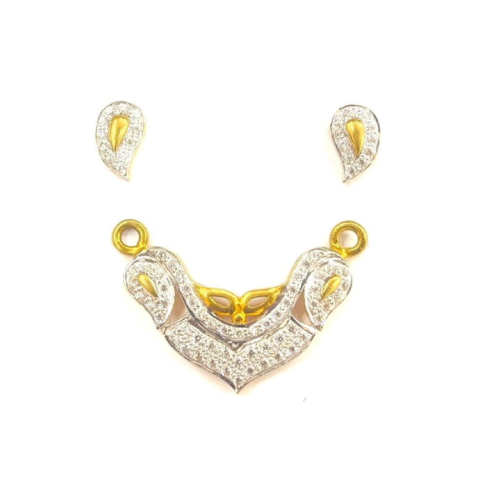 916 GOLD CERTIFIED FANCY LADIES MANGALSUTR PANDENT SET