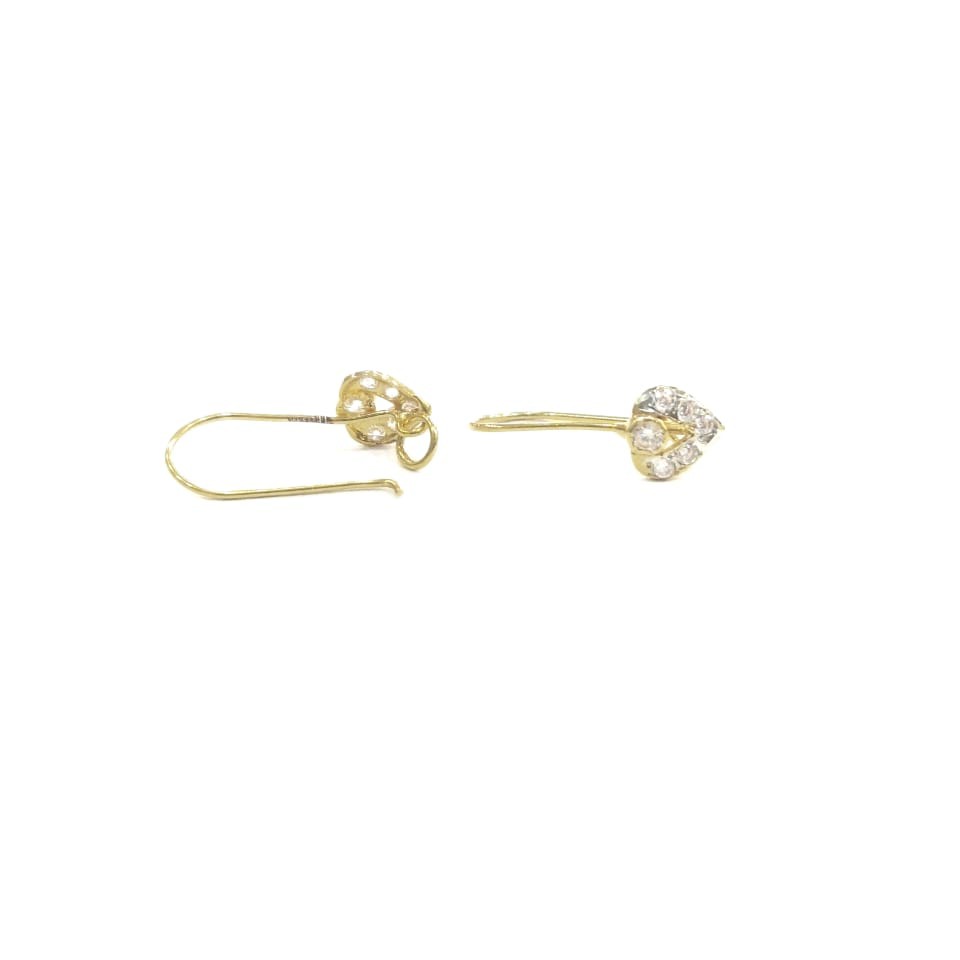 22K GOLD FANCY DIAMOND LADIES BALI