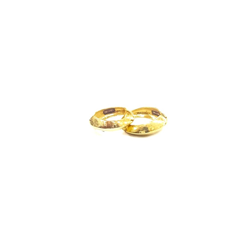 22k gold fancy plain ladies bali