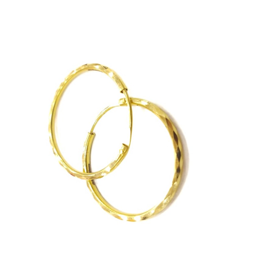 18K GOLD FANCY PLAIN LADIES BALI