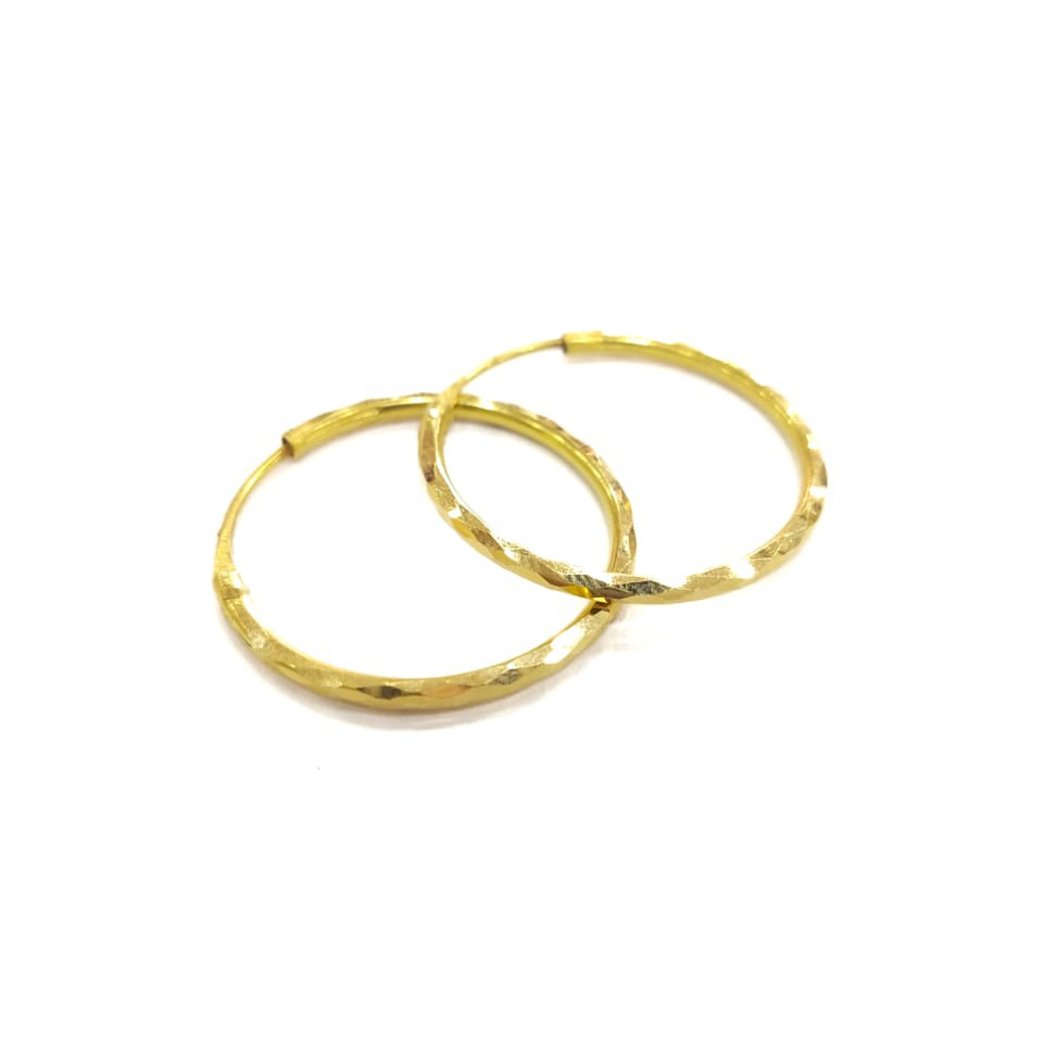 18K GOLD FANCY PLAIN LADIES BALI