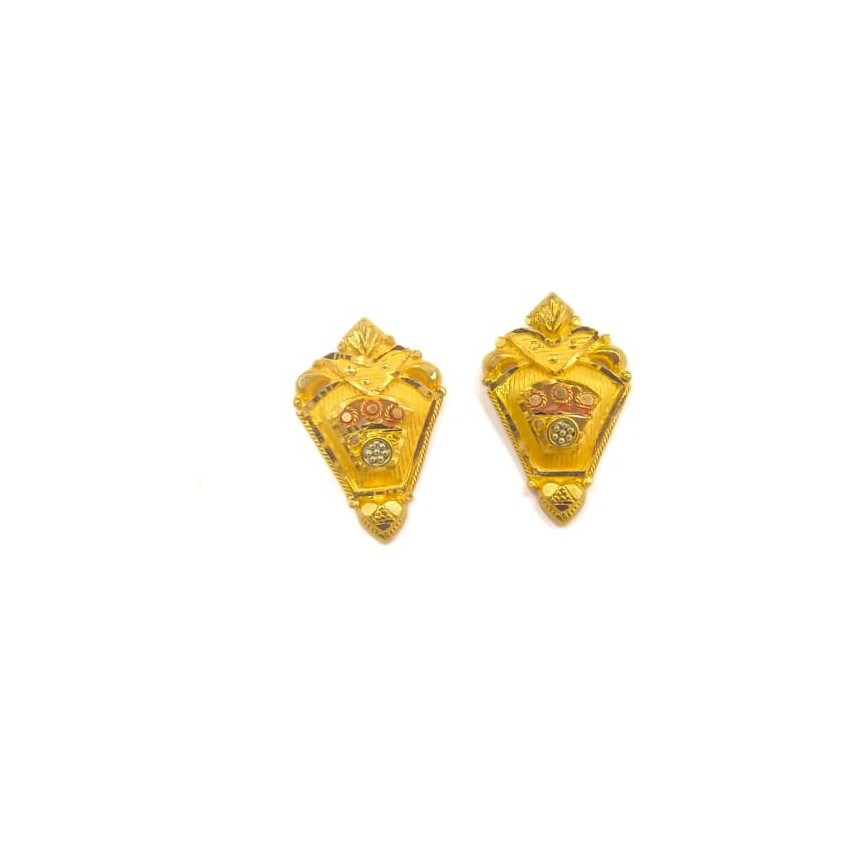 22K GOLD FANCY PLAIN LADIES EARRINGS