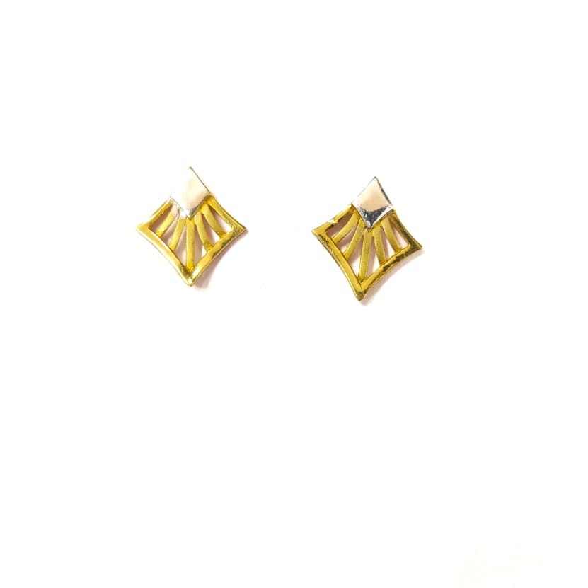 916 HM CERTIFIED GOLD FANCY PLAIN LADIES EARRINGS