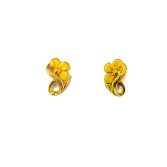 916 HM CERTIFIED GOLD FANCY PLAIN LADIES EARRINGS