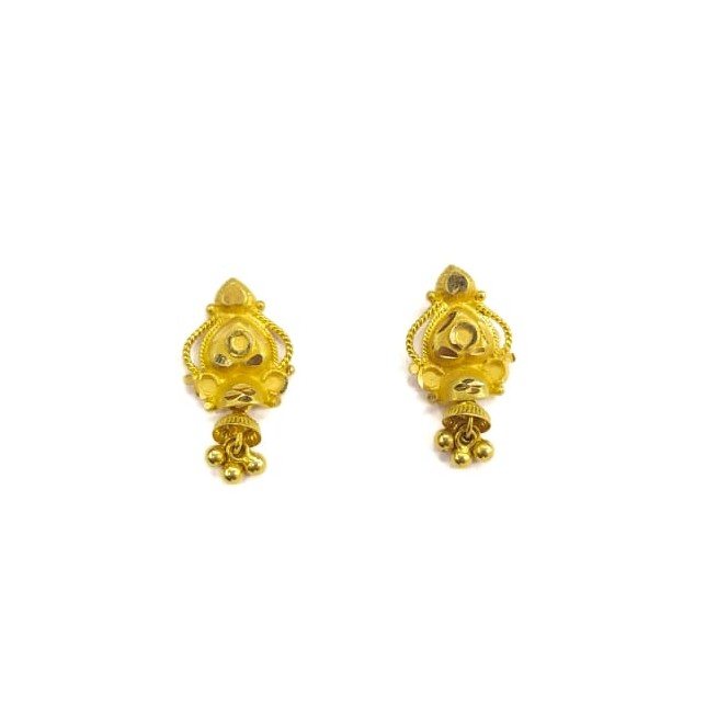 22KT GOLD FANCY PLAIN LADIES EARRINGS