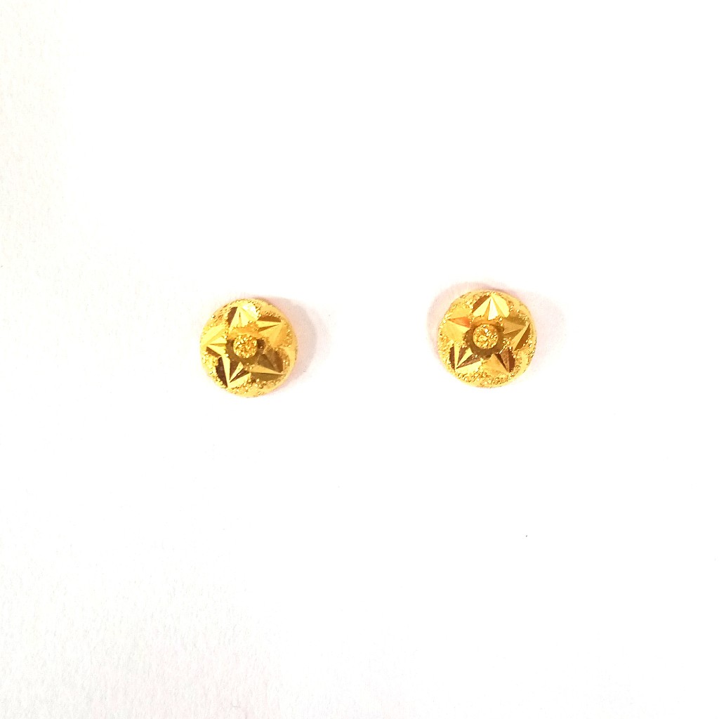22K GOLD FANCY PLAIN LADIES EARRINGS