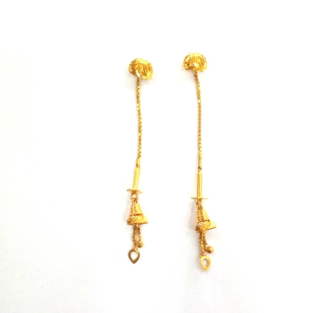 916HM GOLD FANCY PLAIN LADIES EARRINGS