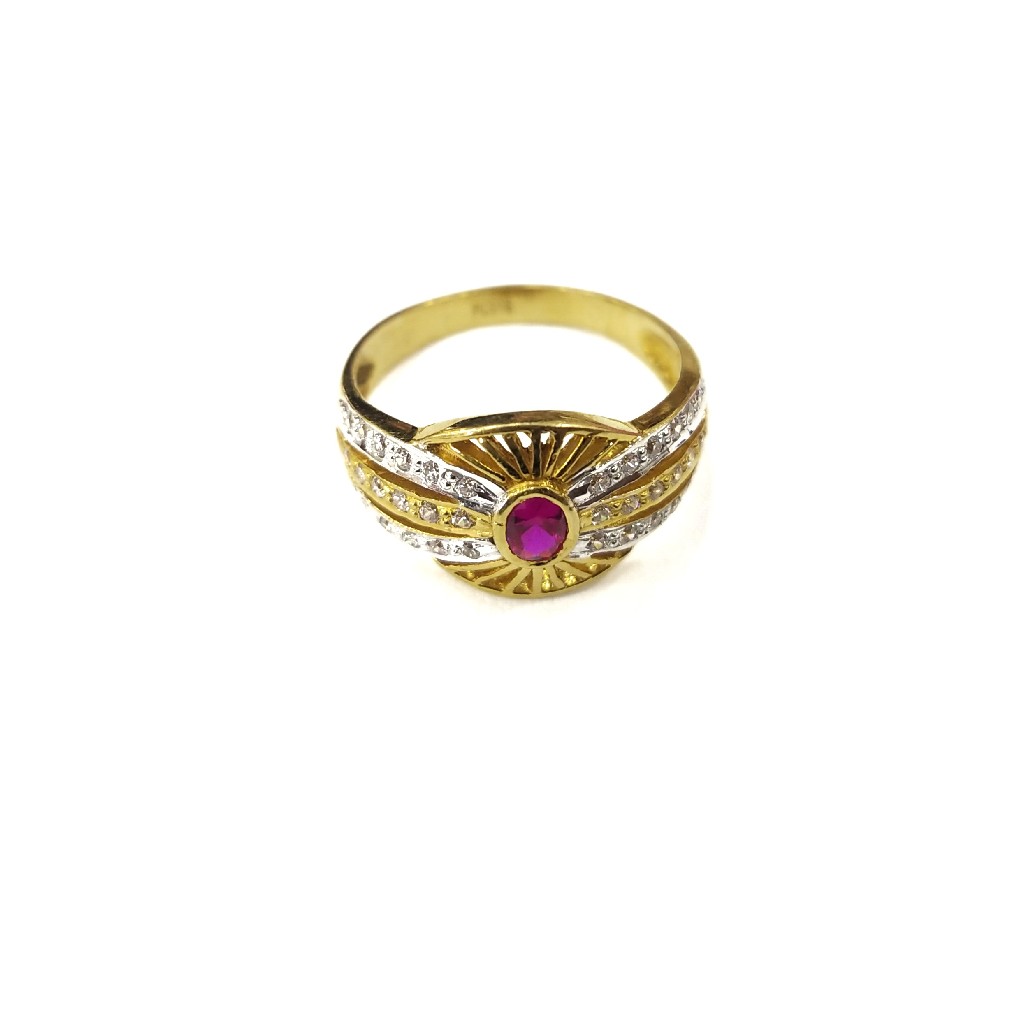 916 GOLD CERTIFIED RED DIAMOND FANCY LADIES RING