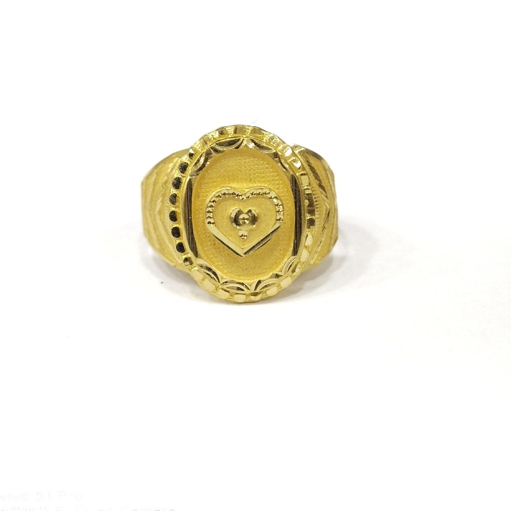 22k gold plain heart gent's ring