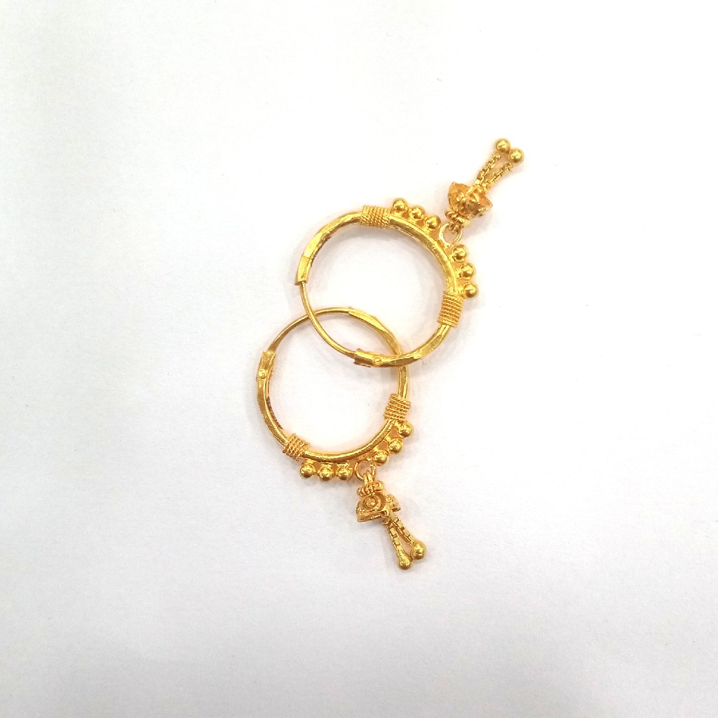 22K GOLD FANCY PLAIN LADIES BALI