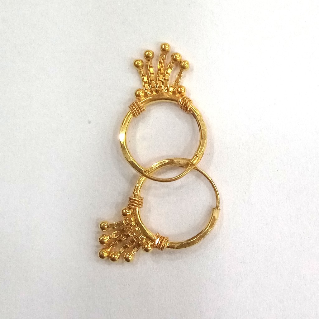 22K GOLD PLAIN FANCY BALI