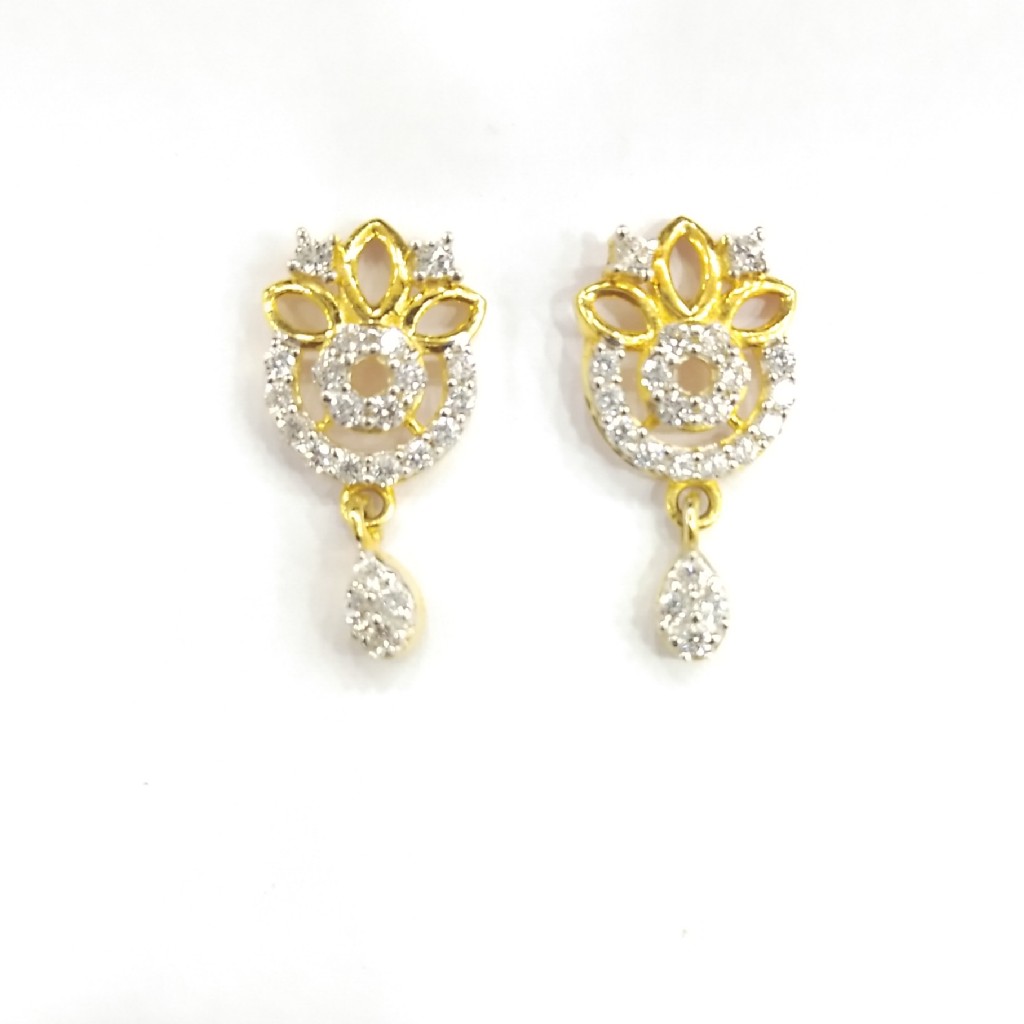 916 GOLD DIAMOND EARRINGS