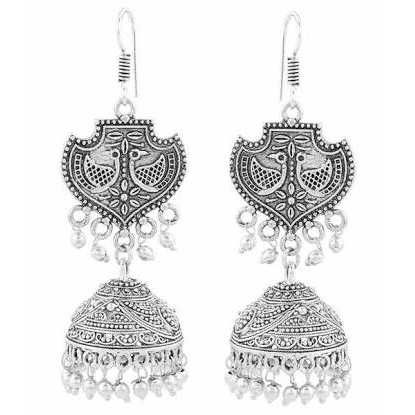 Silver Designer Jhumka Earrings