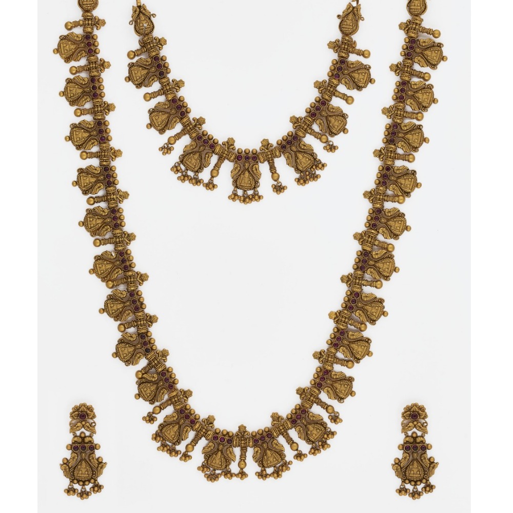 916 Gold Bridal Long Necklace Set SJ-6362