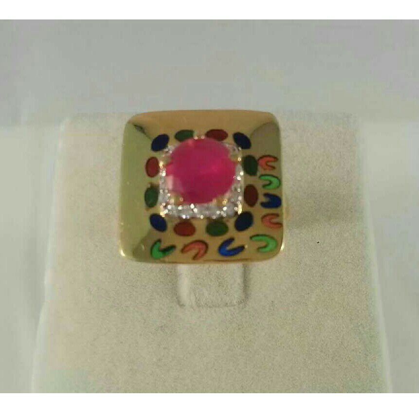 18 K Gold Cz   Ladies Ring