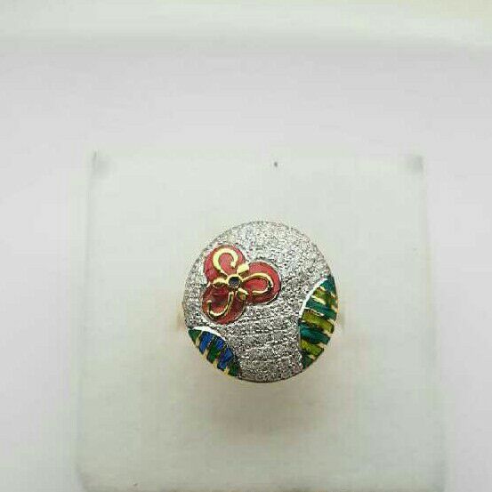 18 K Gold Cz Ladies Ring