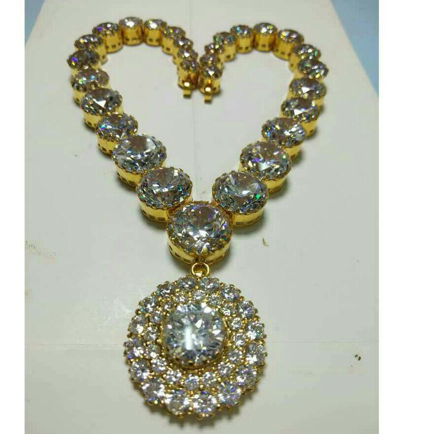 Gold Diamond CZ Necklace