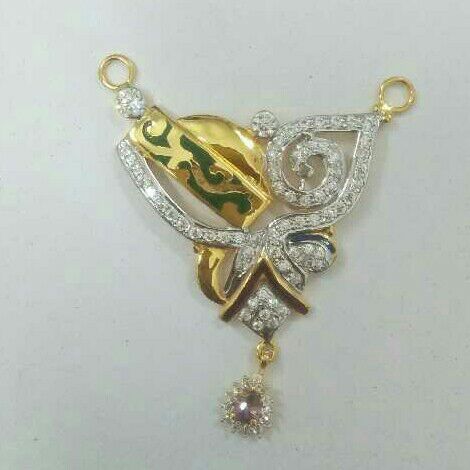 18KT Gold Diamond  Cz Mangalsutra
