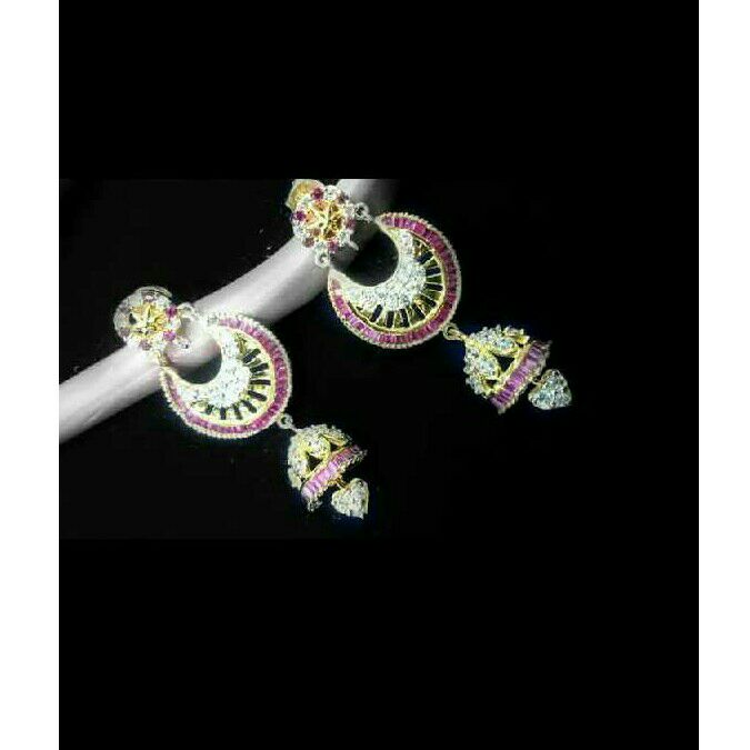 18 K Gold Cz Earrings Tops